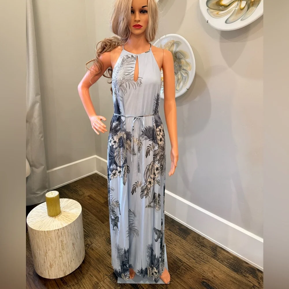 NEW MASSIMO DUTTI GORGEOUS ISLAND STYLE CLASSY MAXI DRESS W/A TIE AT THE WAIST - Picture 9 of 15